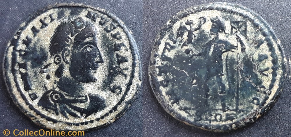 RIC.27c2 Magnus Maximus (AE2, Victoria Avgg) monnaie antique jc ap romaine imperiale ric 27c2 magnus maximus ae2 victoria avgg