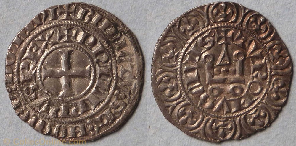 Philippe IV (maille tierce à l'O rond) monnaie france royale philippe iv maille tierce a o rond