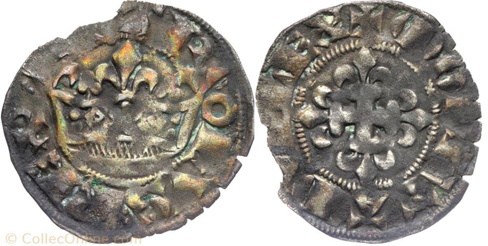 Charles IV (double parisis, 2ème émission) monnaie france royale charles iv double parisis 2eme emission
