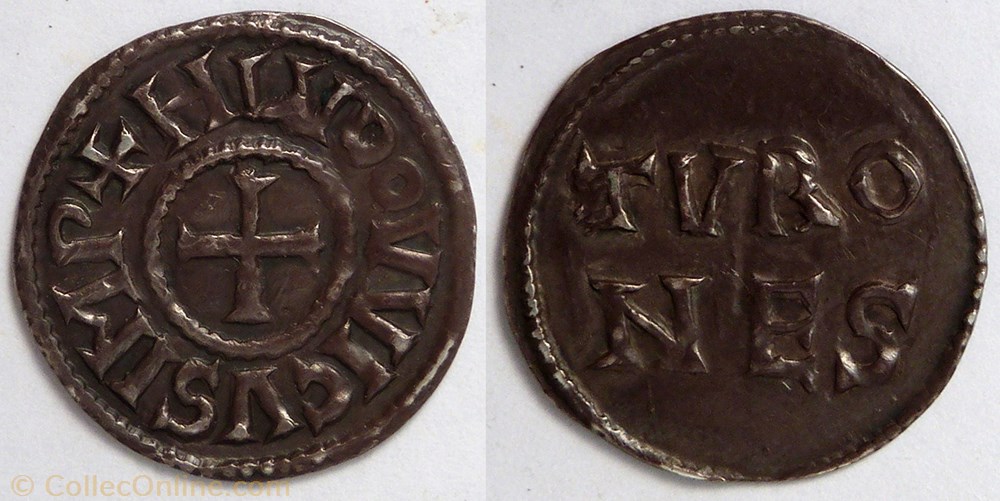 monnaie france a carolingienne louis le pieux denier tours