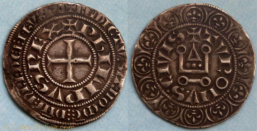 Philippe III (gros tournois) monnaie france a royale philippe iii gros tournois