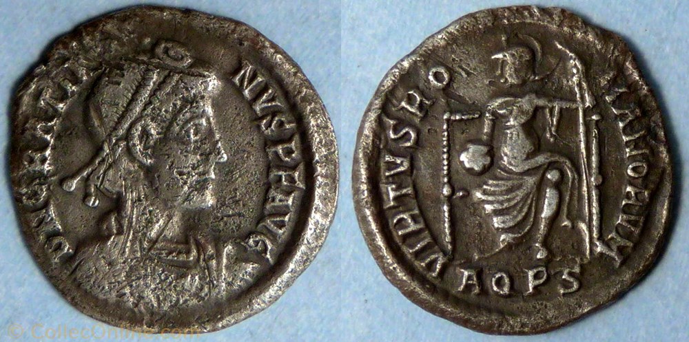 RIC.28a Gratien (silique, Virtvs Romanorvm) monnaie antique av jc ap romaine ric 28a gratien silique virtvs romanorvm