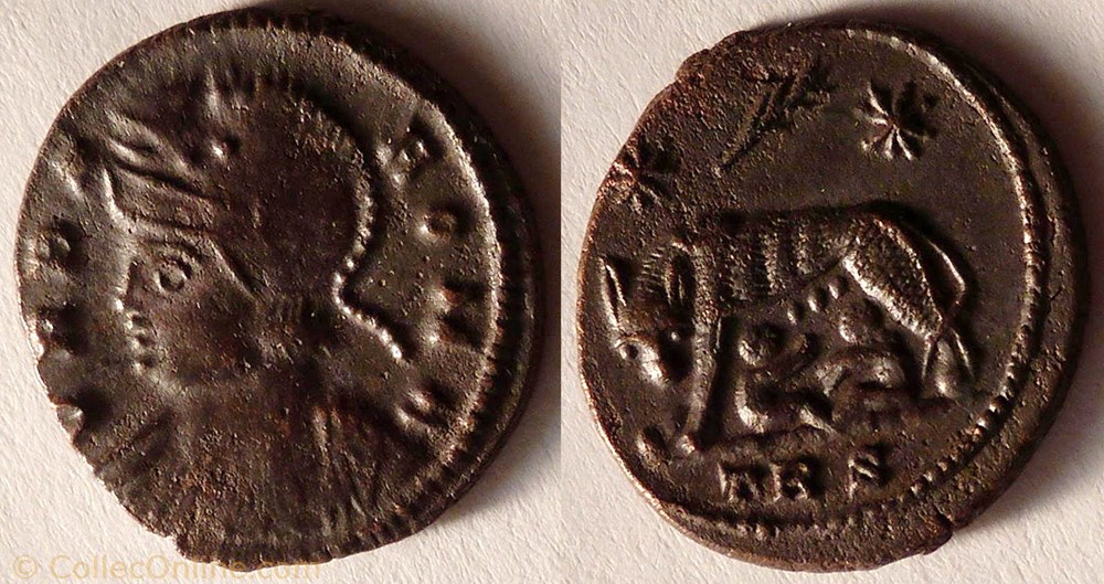 monnaie antique av jc ap romaine ric 561 rome ae3 treves palme trs