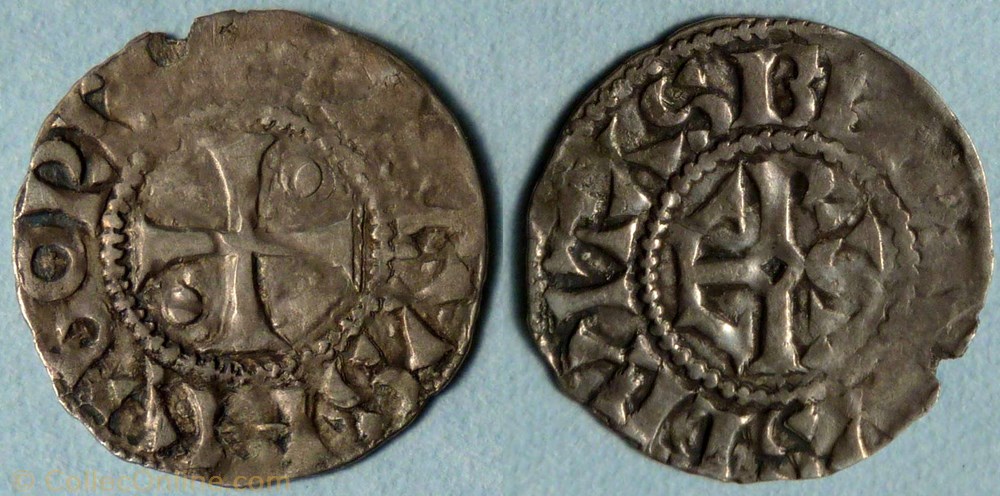 Hugues Capet (denier, Beauvais) monnaie france royale hugues capet denier beauvais