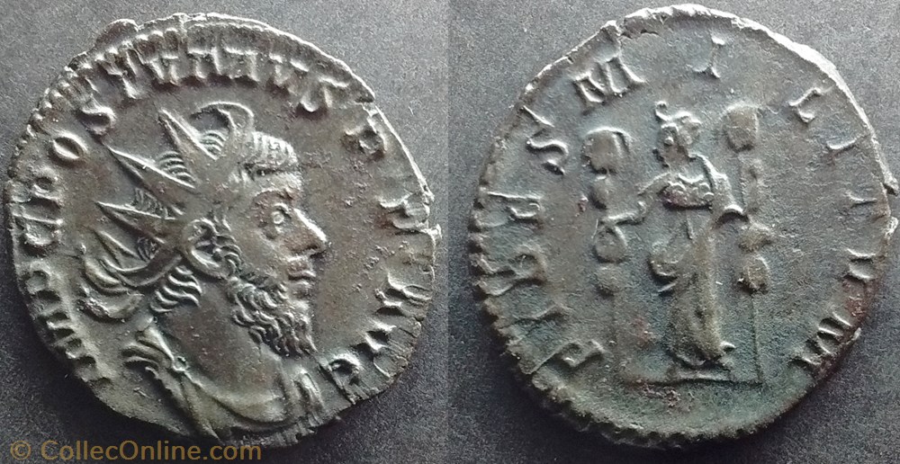 RIC.59 Postume (antoninien, Fides Militvm) monnaie antique av jc ap romaine ric 59 postume antoninien fides militvm