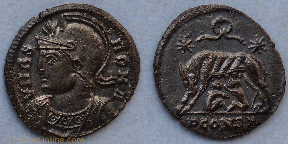 RIC.373 Rome (AE3, Arles, couronne, PCONST) monnaie antique av jc ap romaine ric 373 rome ae3 arles couronne pconst