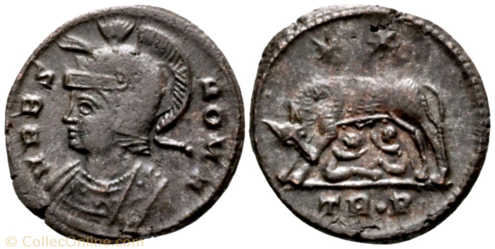 RIC.542 Rome (AE3, Trèves, TR•P) monnaie antique av jc ap romaine ric 542 rome ae3 treves tr p