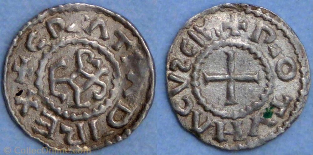 Charles le Chauve (obole, Rouen) monnaie france carolingienne charles le chauve obole rouen