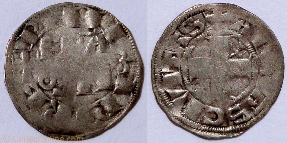 Philippe II (denier parisis, Arras, 1er type) monnaie france royale philippe ii denier parisis arras 1er type