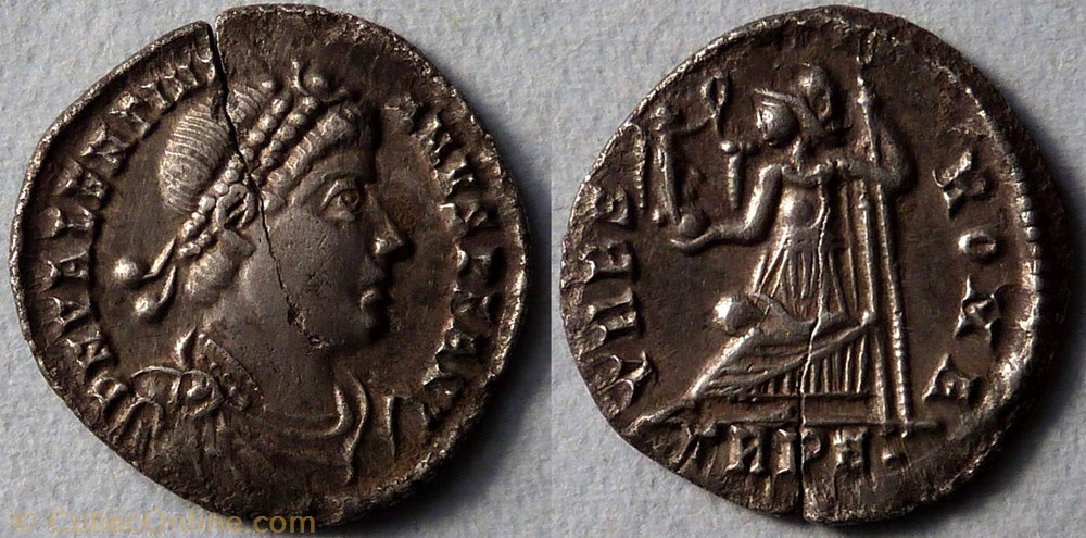 monnaie antique av jc ap romaine ric 27d1 valentinien i silique vrbs roma