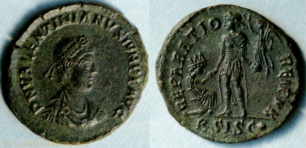 monnaie antique av jc ap romaine ric 26b4 valentinien ii ae2 reparatio reipvb