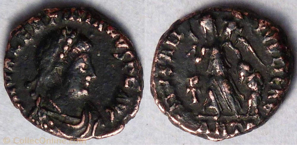 RIC.67a1 Valentinien II (AE4, Salvs Reipvblicae) monnaie antique av jc ap romaine ric 67a1 valentinien ii ae4 salvs reipvblicae