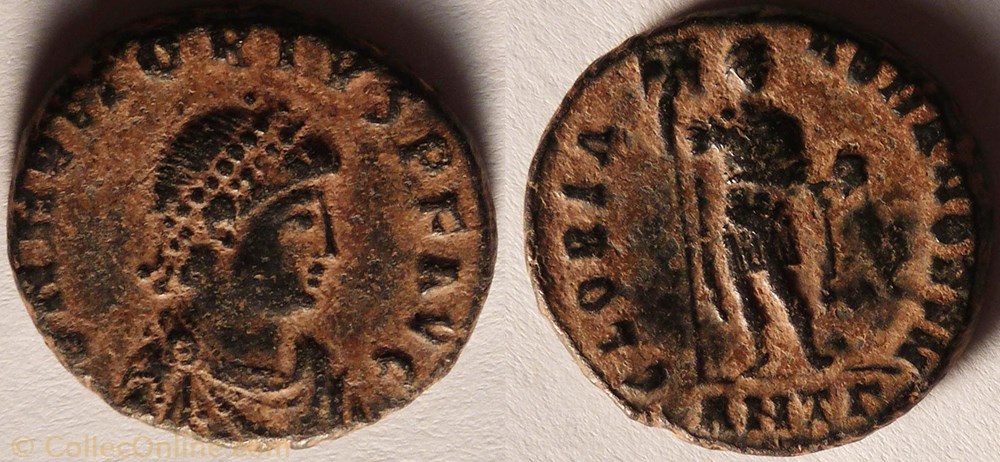 RIC.68e2 Honorius (AE3, Gloria Romanorvm) monnaie antique av jc ap romaine ric 68e2 honorius ae3 gloria romanorvm