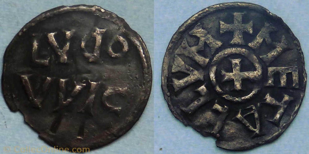 Louis le Pieux (obole, Melle) monnaie france a carolingienne louis le pieux obole melle