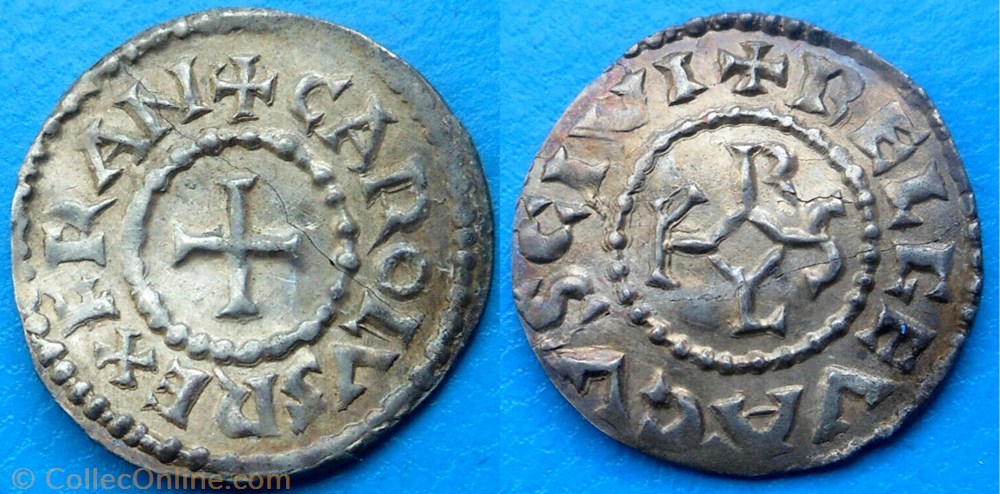 Charles le Chauve (denier, Beauvais) monnaie france carolingienne charles le chauve denier beauvais