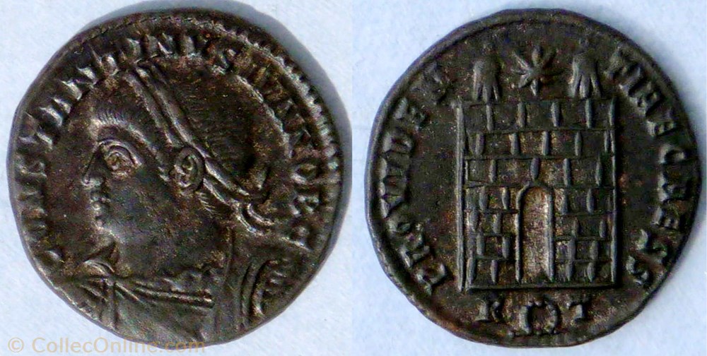 RIC.289 Constantin II (AE3, Providentiae Caess, Rome) monnaie antique av jc ap romaine ric 289 constantin ii ae3 providentiae caess rome