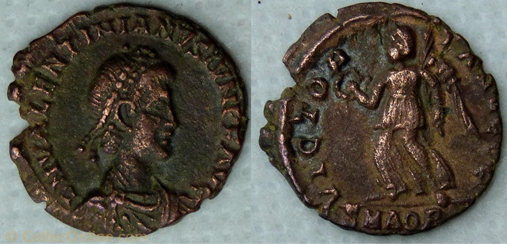 monnaie antique jc ap romaine ric 34b1 valentinien ii ae3 victoria avggg