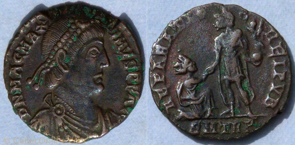 RIC.85 Magnus Maximus (AE2, Reparatio Reipvb) monnaie antique av jc ap romaine ric 85 magnus maximus ae2 reparatio reipvb