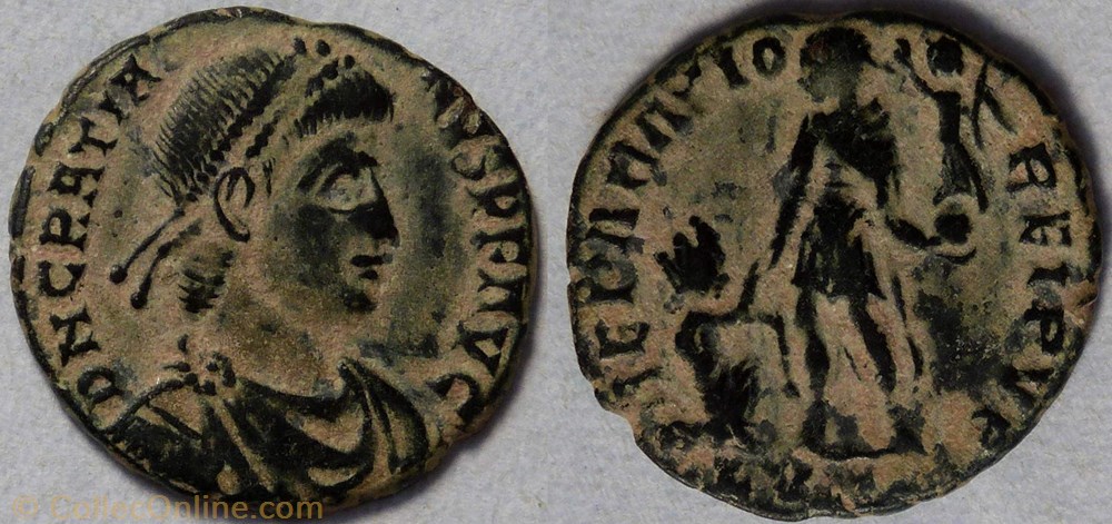 monnaie antique av jc ap romaine ric 28a gratien ae2 reparatio reipvb