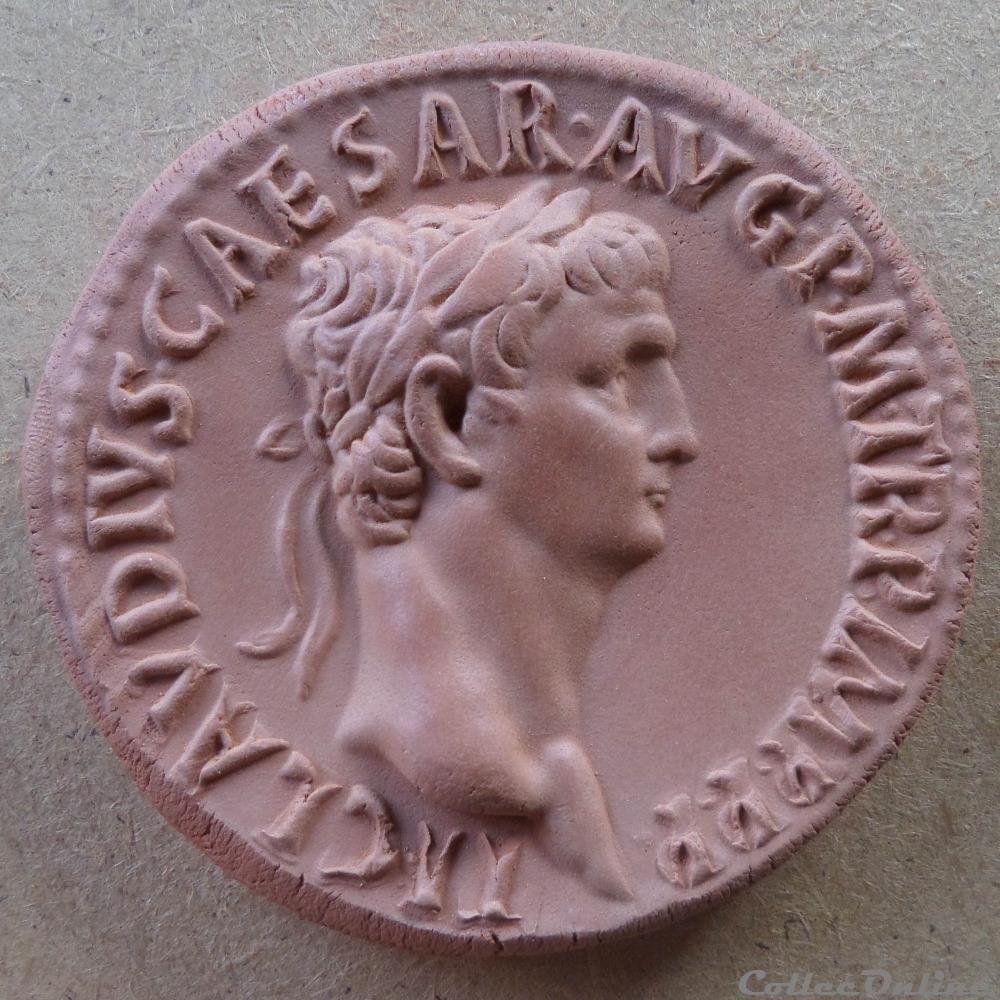 Claude Médaillon monnaie antique romaine claude medaillon