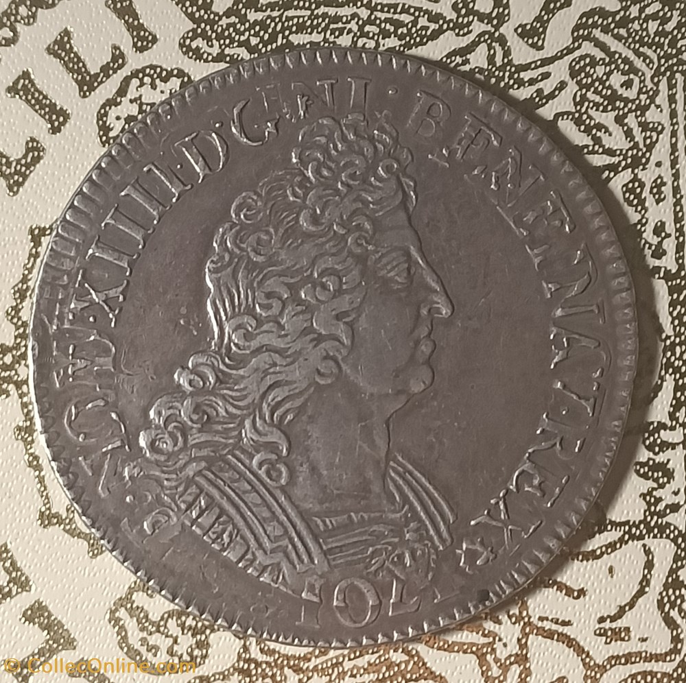 Louis XIV Écu aux 8L 2è type rf monnaies europe medievale france royales louis xiv ecu aux 8l 2e type rf