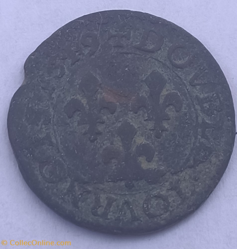 LOUIS XIII LE JUSTE Double tournois, petit buste enfantin au col plat 1619 Poitiers monnaies france royales louis xiii le juste double tournois petit buste enfantin au col plat 1619 poitiers