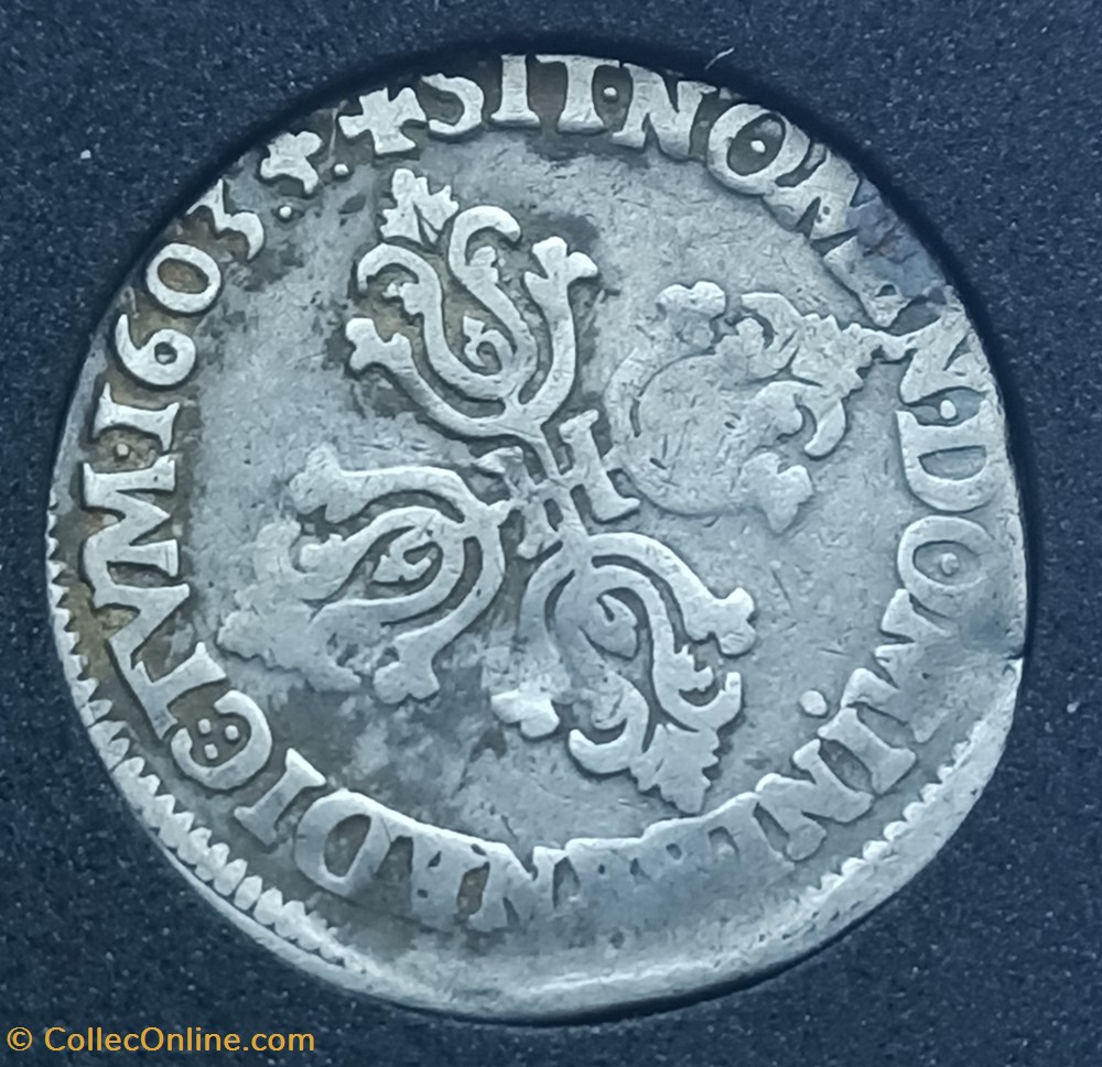 Henri IV, demi-franc type de Lyon 1603 monnaies europe medievale france royales henri iv demi franc type de lyon 1603