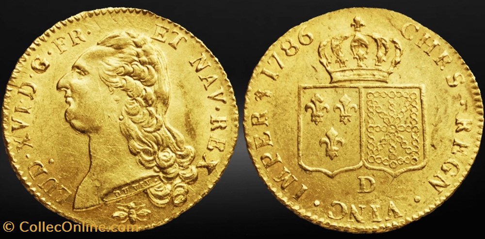 Double louis d'or - 1786 Lyon monnaies europe medievale a france royales double louis or 1786 lyon