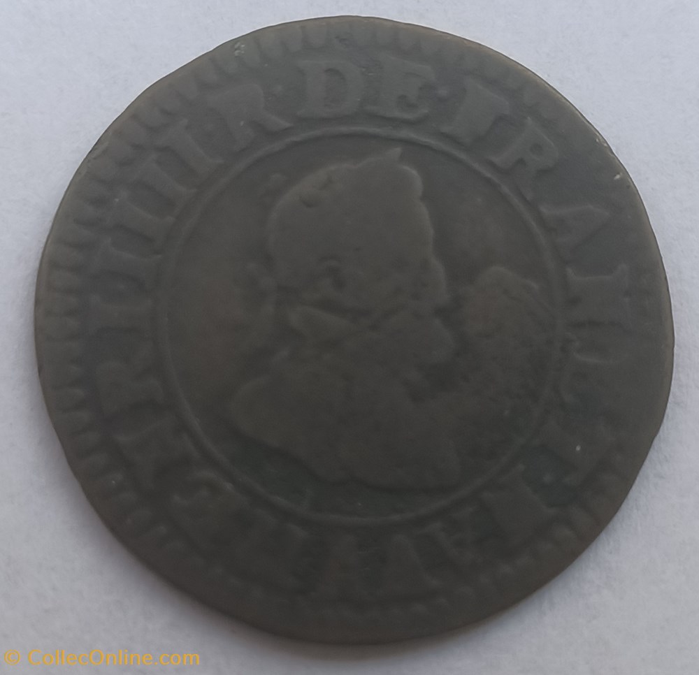 HENRI IV LE GRAND Double tournois, type 2 1599 Paris, Moulin des Étuves monnaies france royales henri iv le grand double tournois type 2 1599 paris moulin des etuves