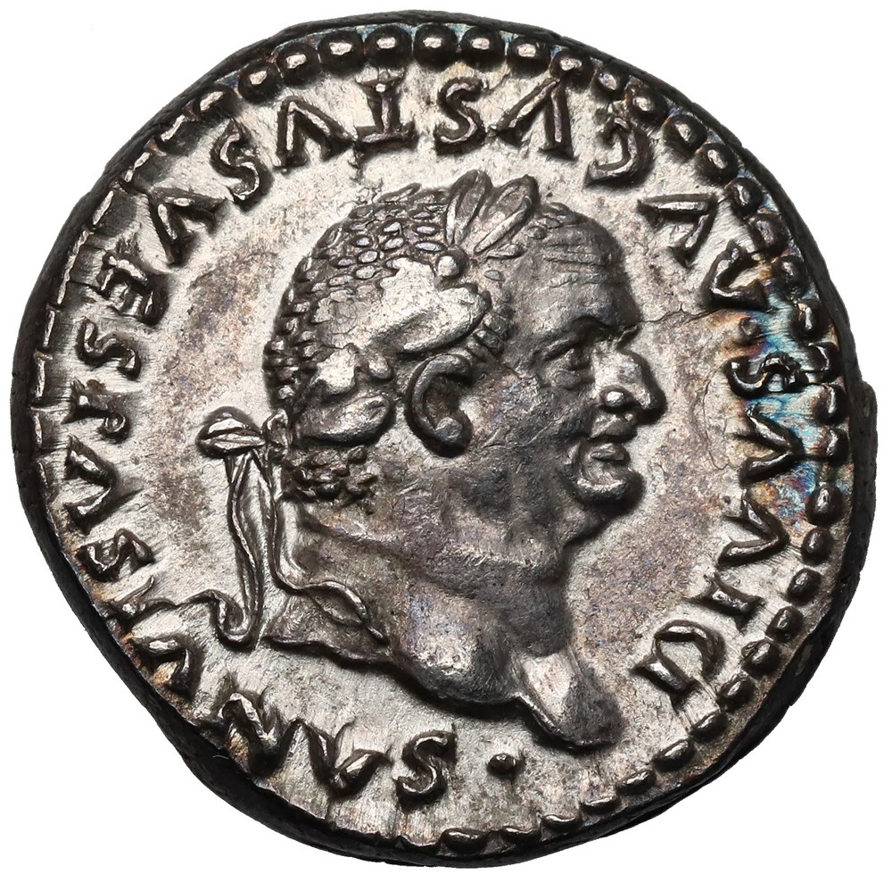 coins divus vespasian died 79 denarius rome