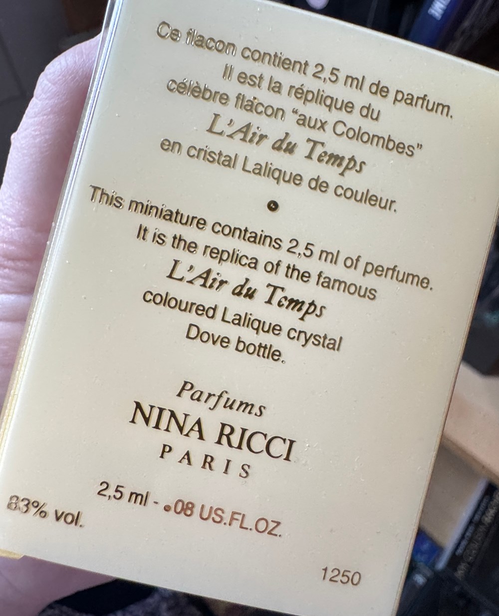 NINA RICCI - L'Air du Temps 5 parfums beaute miniatures nina ricci air du temps