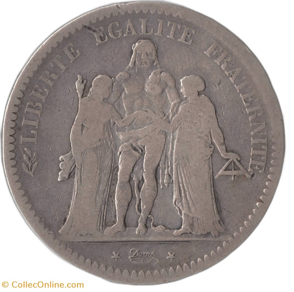 5 francs Hercule 1848 A monnaies monde france 5 francs hercule 1848 a