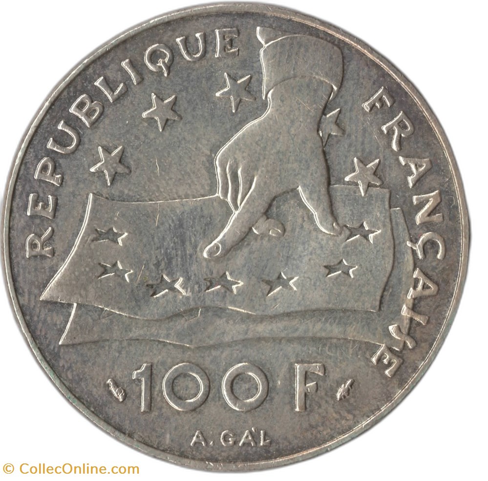 100 francs Descartes 1991 monnaies monde france 100 francs descartes 1991