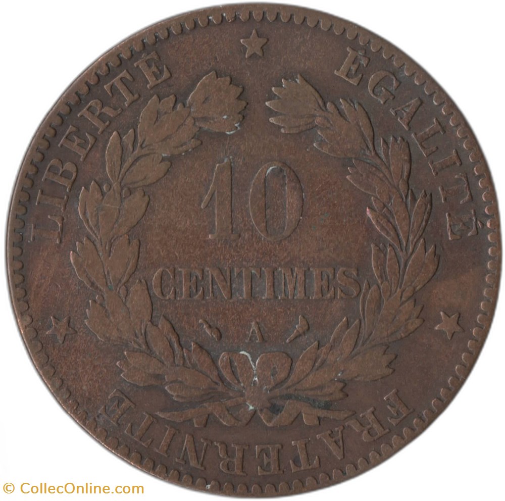 10 centimes Cérès 1876 A monnaies monde france 10 centimes ceres 1876 a