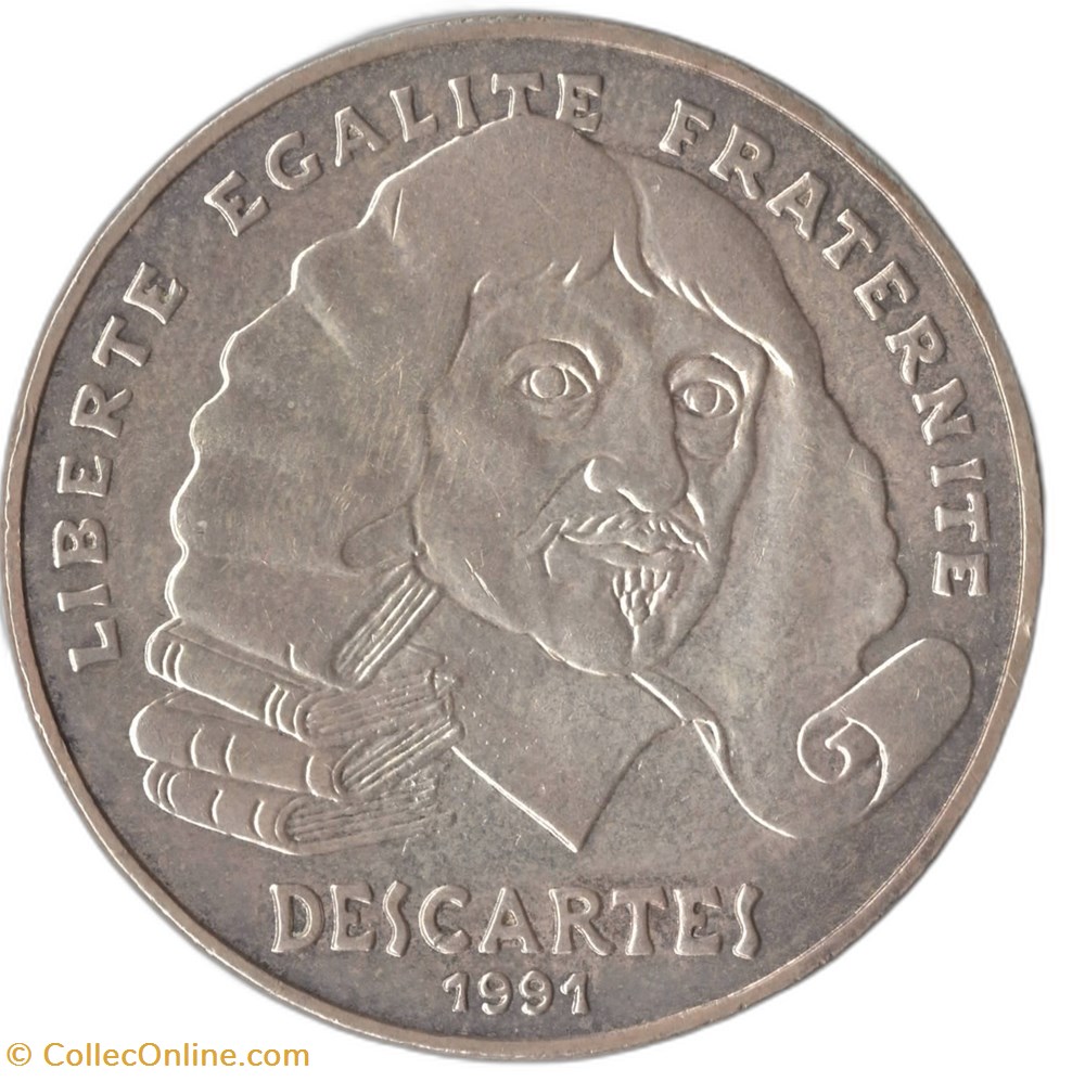 100 francs Descartes 1991 monnaies monde france 100 francs descartes 1991