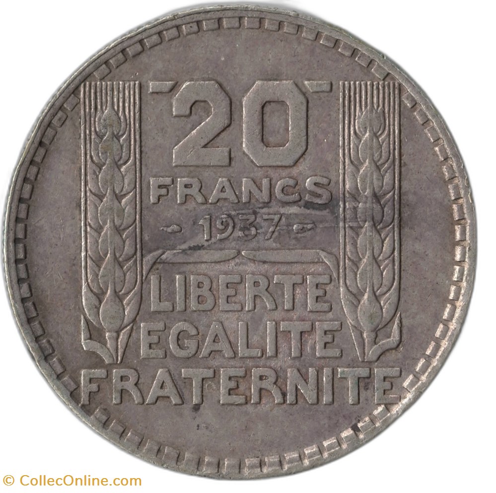 monnaies monde france 20 francs turin 1937