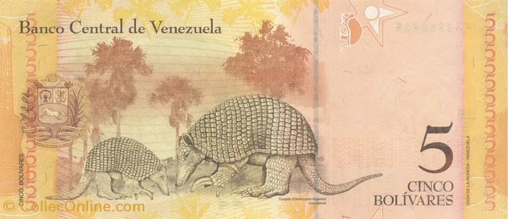 billets amerique du sud venezuela 5 bolivars