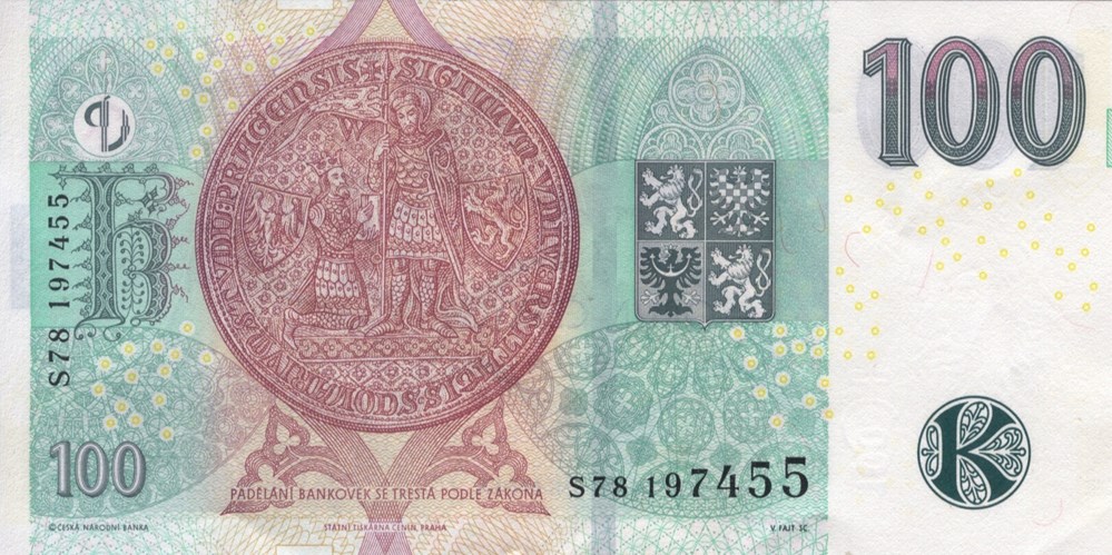 100 couronnes billets europe republique tcheque 100 couronnes