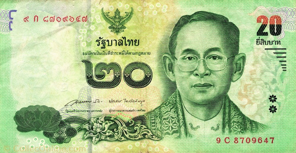 billets asie thailande 20 bahts