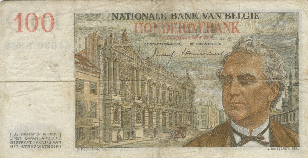 100 francs billets europe belgique 100 francs