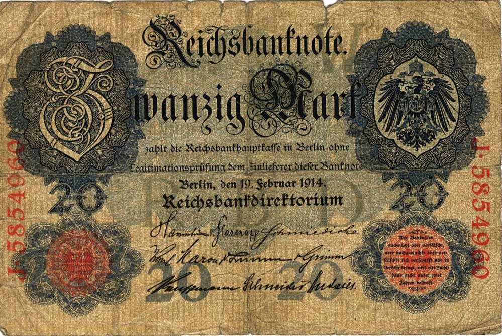 20 mark billet europe allemagne 20 mark