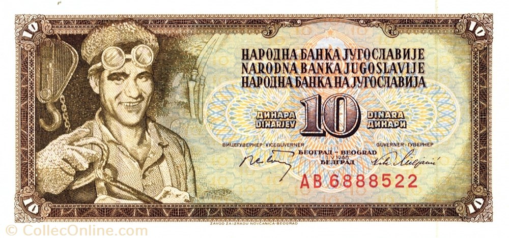 10 dinars billet europe yougoslavie 10 dinars