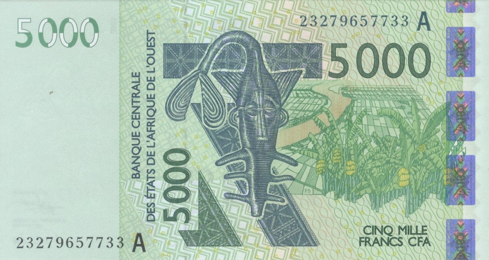 5.000 francs CFA Côte d'Ivoire billets afrique d 5 000 francs cfa cote ivoire