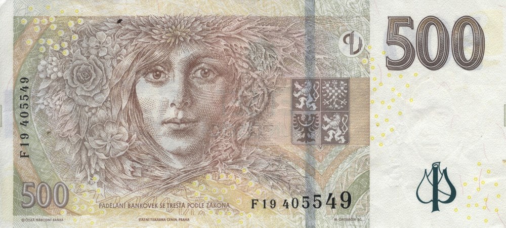 billets europe republique tcheque 500 couronnes