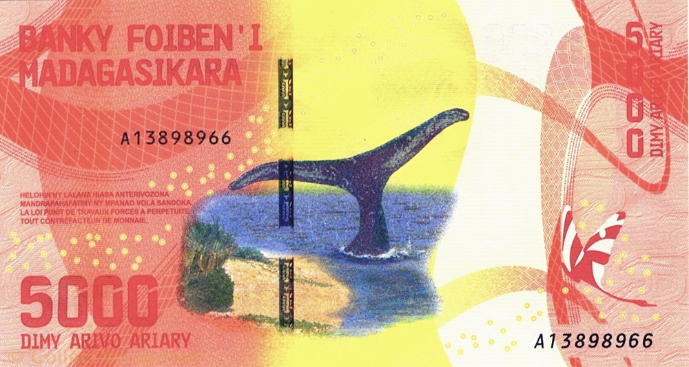 5.000 ariary billets afrique madagascar 5 000 ariary