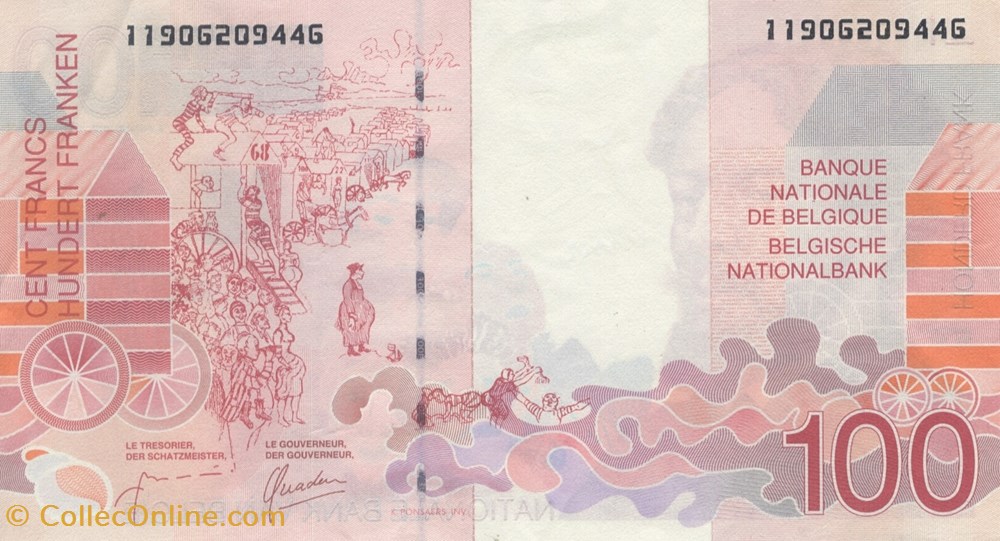 100 francs billets europe belgique 100 francs