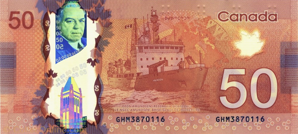 billets amerique du nord canada 50 dollars