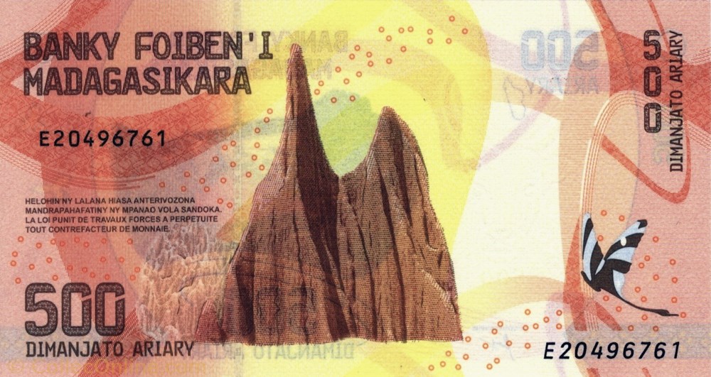 500 ariary billets afrique madagascar 500 ariary