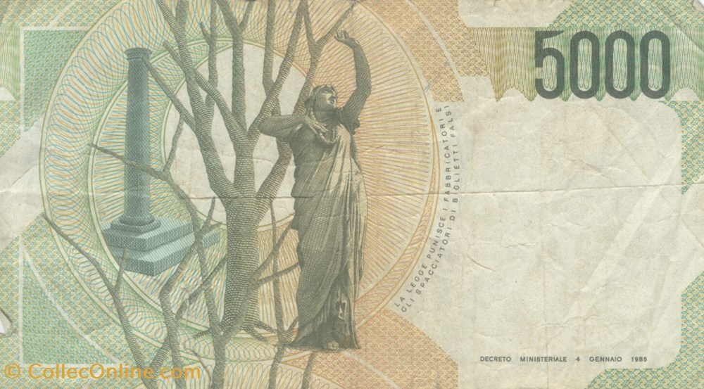 5.000 lires billets europe italie 5 000 lires