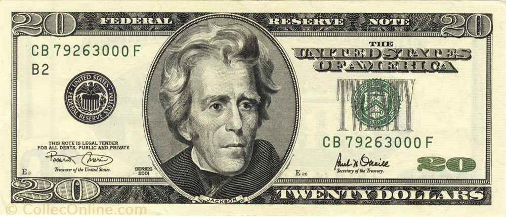billets amerique du nord etats unis 20 dollars